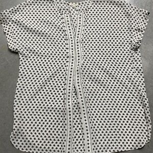 Max Studio Black and White Printed Blouse